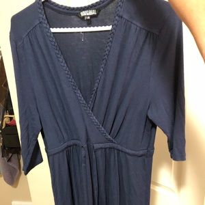 Navy blue soft cross front dress!